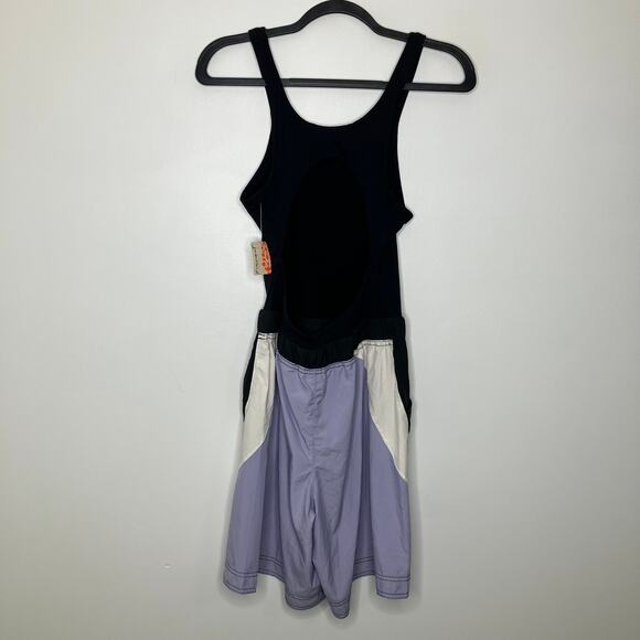 NWT FREE PEOPLE MOVEMENT Double Bounce Onesie Black Combo Purple Small - Picture 3 of 5